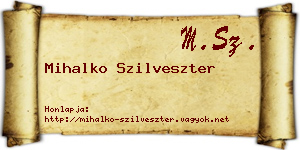 Mihalko Szilveszter névjegykártya