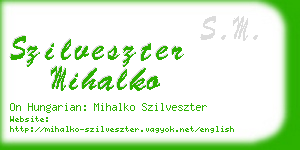szilveszter mihalko business card